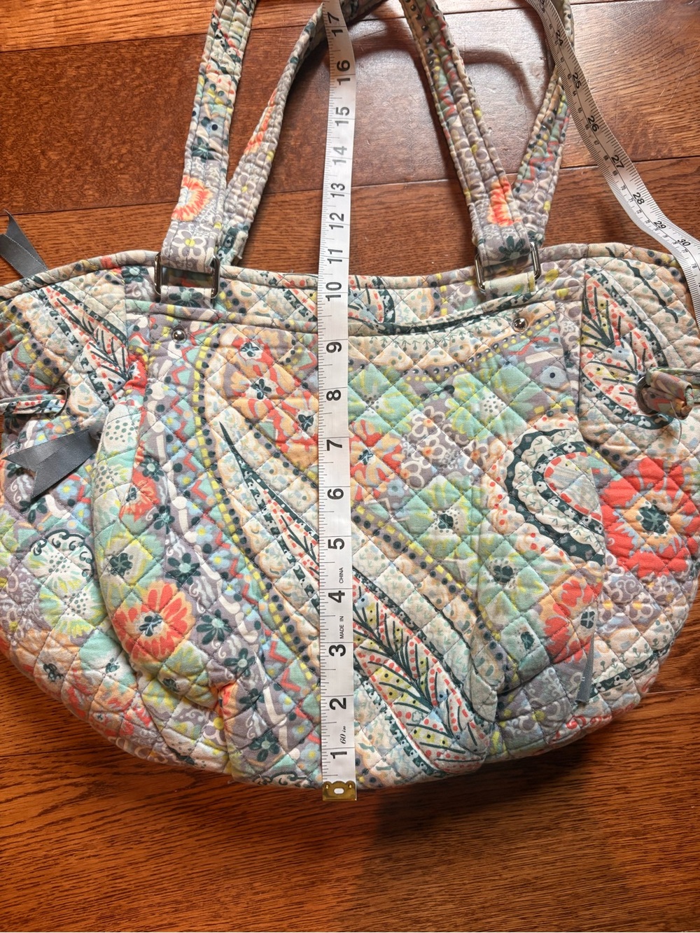 Retired Vera Bradley Citrus Paisley Glenna Satchel - Picture 5 of 8